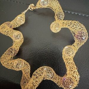 Elegant 14k  Gold and Purple Woven Bracelet